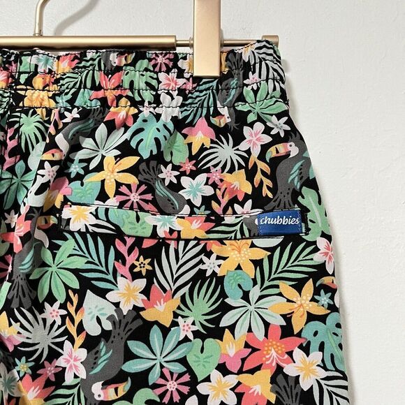 Chubbies The Bloomerangs 7" Swim Trunks Size S Black Floral Beach Vacation NWOT - Picture 5 of 8